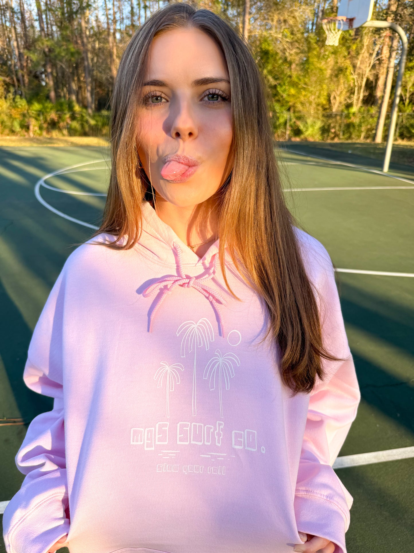 Pink Palm Hoodie